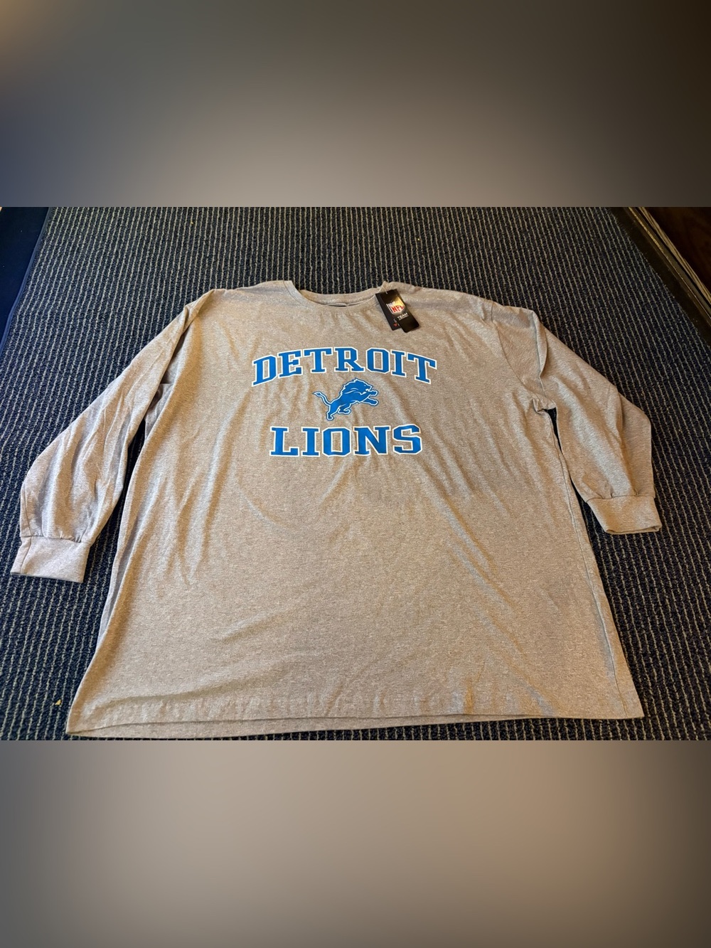 NWT 5XL Detroit Lions Men's Fanatics Big Tall Long Sleeve Grey Shirt